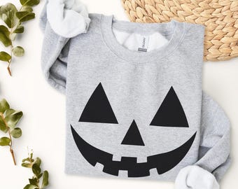 Jack-o'-Lantern Face Sweatshirt | Halloween Pumpkin Crewneck
