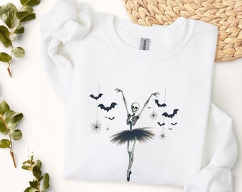 Skeleton Ballerina Sweatshirt | Gothic Ballet, Bats, Halloween