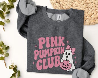 Pink Pumpkin Club ghost graphic Sweatshirt | Cute Halloween pumpkin design