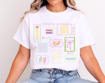 Teacher School Vibes Graphic Tee: Back to School, Unisex Cotton Shirt