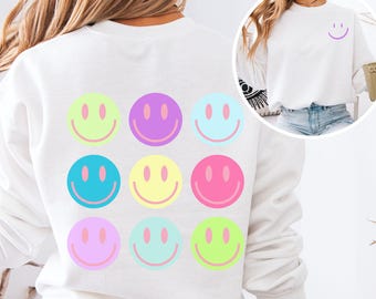 Sweater met ronde hals Smiley Face, trui met vrolijke emoticon