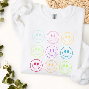 Smiley Sweatshirt, Cute Positive Clothing, Happy Sweatshirt, Smile - Unisex Sweatshirt for Men & Women - Hoodie, Jumper, Sweater, Pullover,