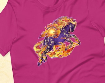火の馬 太陽年 中国占星術 ユニセックスTシャツ