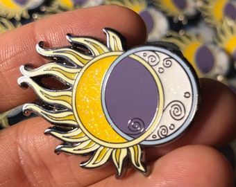 Sun Moon Eclipse 2024 Astronomy Astrology Cosmos Hard Enamel Collectable Lapel Pin