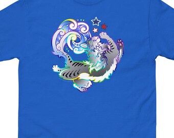Dancing Rainbow Cat Stars Unisex tee