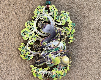 Lunar New Year Wood Dragon Ginkgo Feng Shui Chinese Astrology Wooden Printed Custom Ornament Talisman