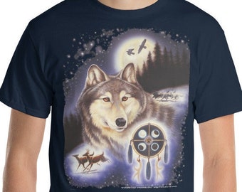 Spirit Wolf Deer Raven T-Shirt