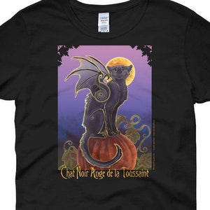 Halloween Bat winged Black Cat Women's t-shirt