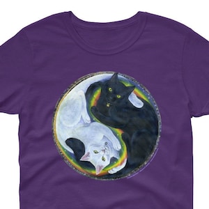 Cats Rainbow Yin Yang Woman's cut T-Shirt