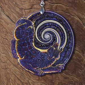 Cosmic Jaguar Cat Animal Spirit Wooden Printed Pendant