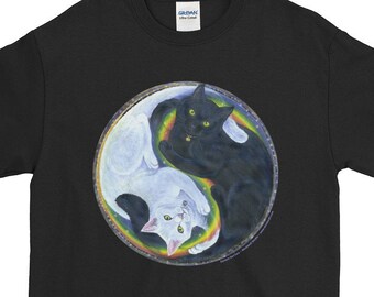 Cat Rainbow Yin Yang Unisex T-Shirt