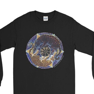 Black Gold Jaguar Mandala Long Sleeve T-Shirt