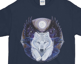 White Wolf Raven Stars T-Shirt