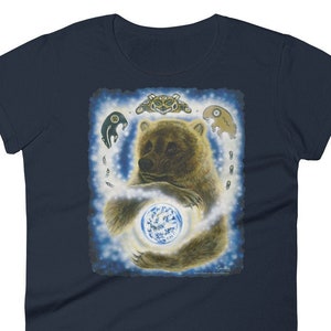 Earth Guardian Grizzly Brown Bear Indigenous Woman&#39;s Cut T-Shirt
