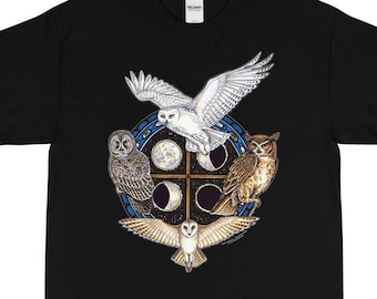 Great Horned Owl Barn Owl Snowy Owl Great Grey Owl Totems Unisex T-Shirt
