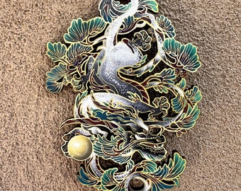 Lunar New Year Wood Dragon Pinon Feng Shui Chinese Astrology Wooden Printed Custom Ornament Talisman