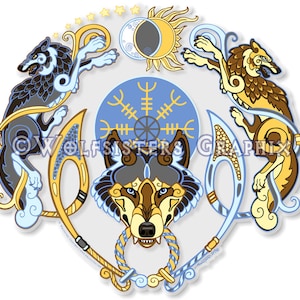 Norse Viking Wolf Fenrir Decal Sticker