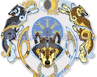 Norse Viking Wolf Fenrir Decal Sticker