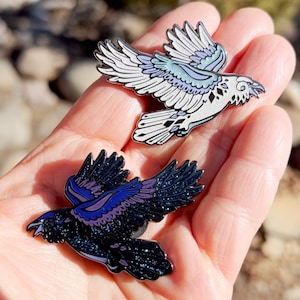 Norse Viking Odin Ravens Huginn Muninn Hard Enamel Collectable Quality Pin