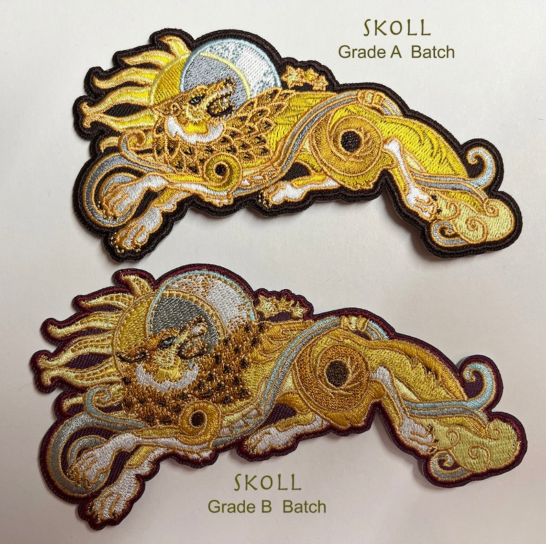 Norse Viking Wolf Hati Skoll Sun Moon Iron on Embroidered Patches - Etsy