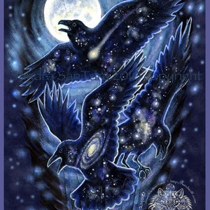 Star Raven Magic Pagan Spirit Animal Print