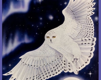 Snowy Owl Magical Witchy Moon Animal Spirit Print