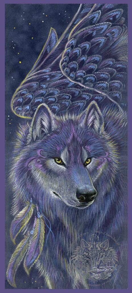 Geflugelter Wolf Print Etsy