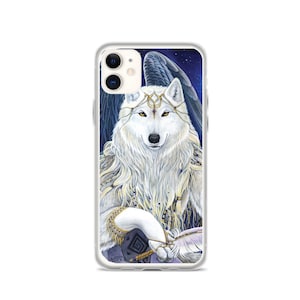 White Angel Winged Wolf iPhone Case
