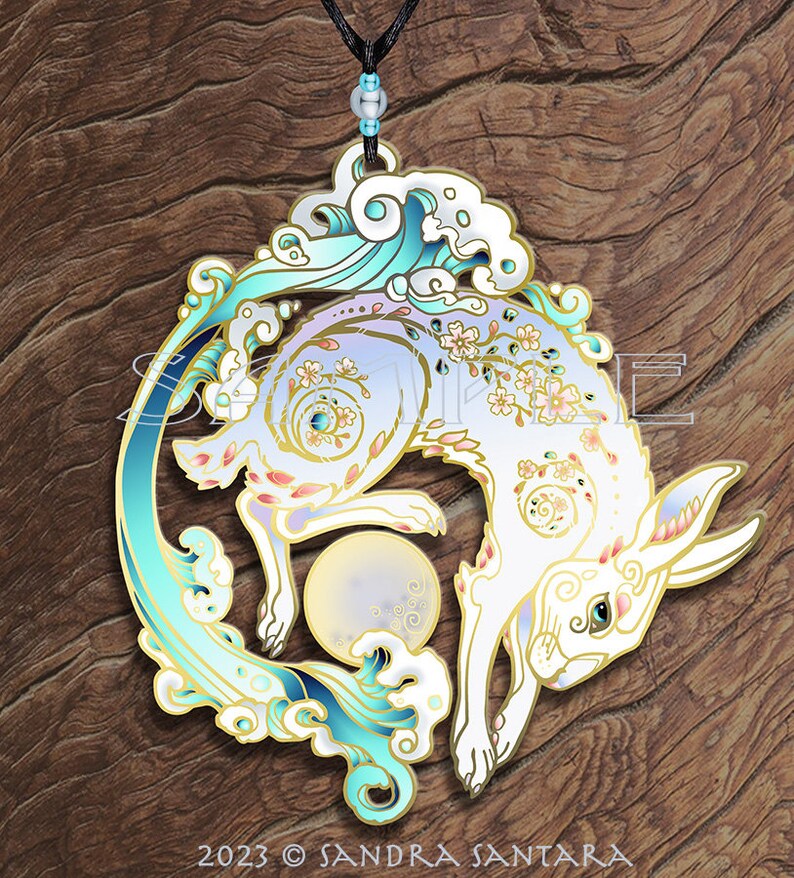 Black Blue Green White Water Rabbits Hare Bunny Feng Shui Chinese ...