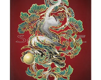 Pinon Wood Dragon Lunar New Year Astrology Zodiac Minky Blankets