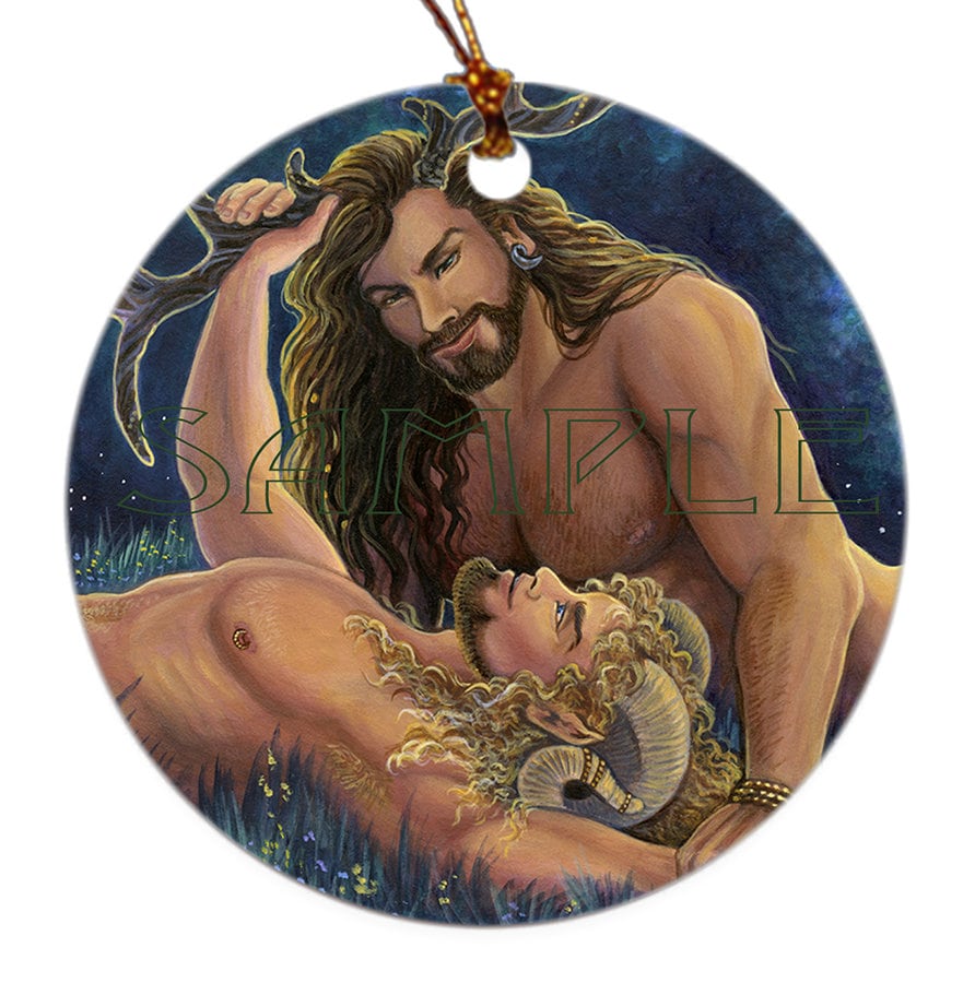Cerenunnos Pan Herne Satyr Gay Lovers Porcelain Ornament - Etsy Israel