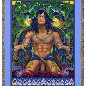 Dionysus Bacchus Pagan Wine God Woven Blankets