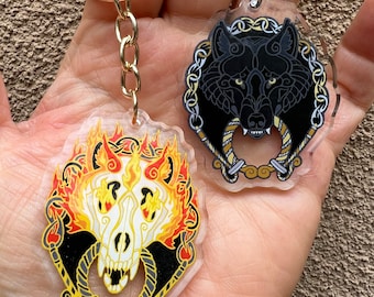 Fenrir Garmr Wolf Norse Viking Llaveros