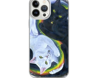 Rainbow Cats Yin Yang Clear Case for iPhone®