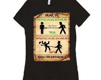 Medieval Scadian Social Distancing Woman's Cut T-Shirts