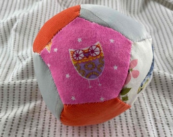 Rattle ball quilted handmade baby gift