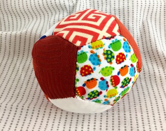 Rattle ball for baby hand quilted
