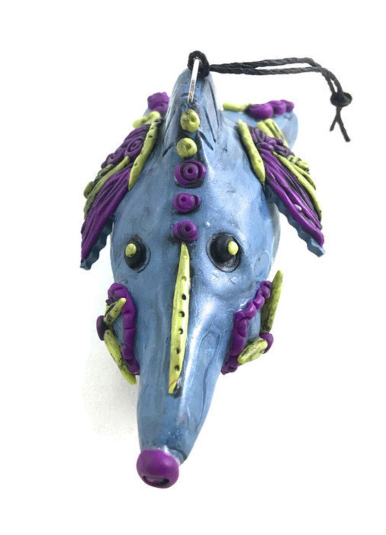 Fabulous Funky Fish Ornament Polymer Clay Sculpture