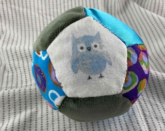 Baby soft toy rattle ball handmade
