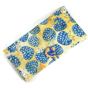 Check cover strawberry print fabric