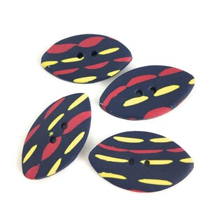 Mod buttons handmade polymer clay multi colors mid century style