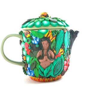Jungle goddess teapot collectible art