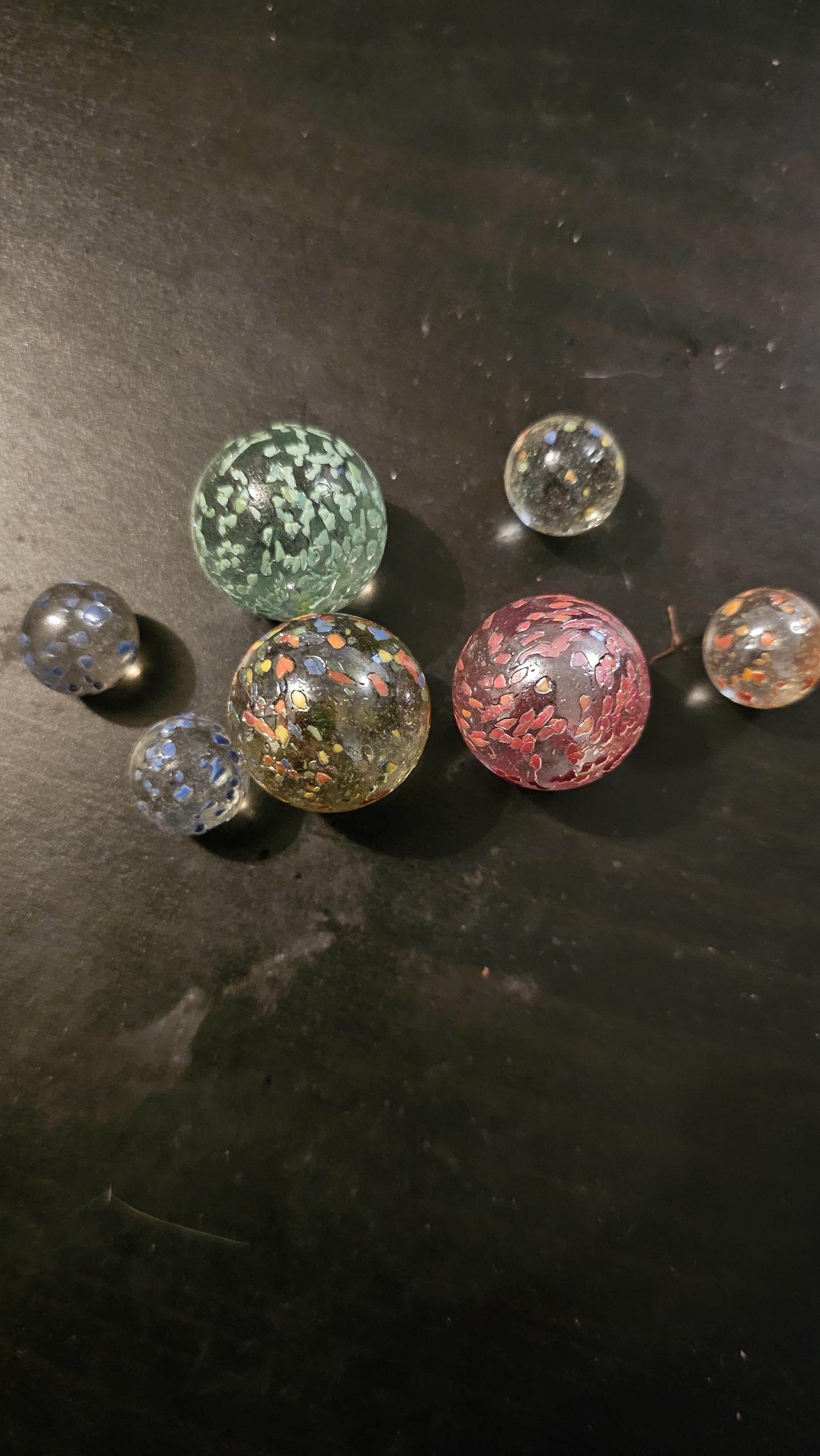 Lot De 8 Billes Vintage - Récupérées De Greniers - Occasion