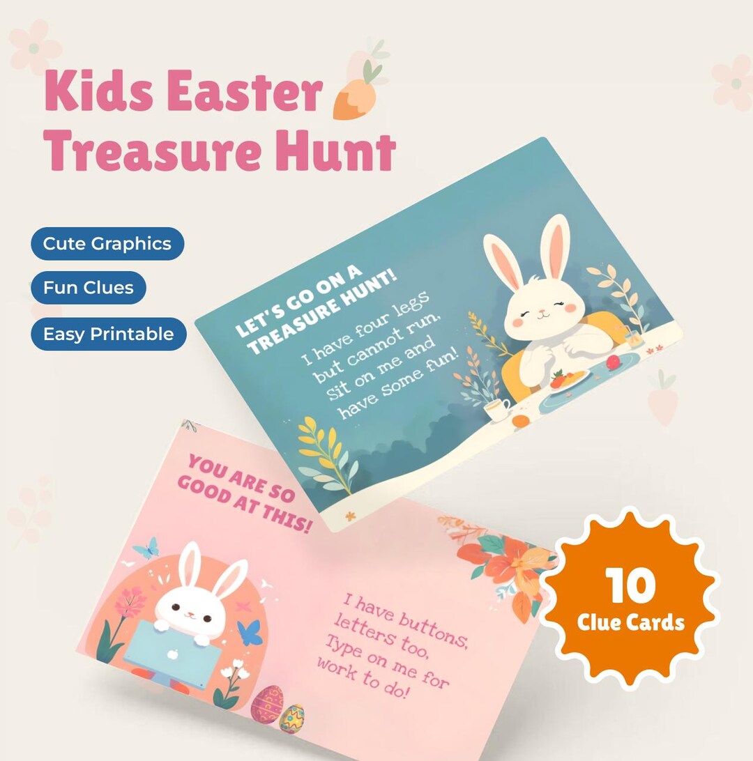 Easter Egg Hunt Clue Cards Printable – Easter Scavenger Hunt for Kids ...