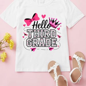 Hello Third Grade Shirt ,3rd Grade Back To School Outfit , First Day of School png