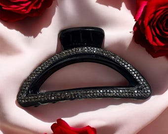 Sparkling Black‎ Rhinestone Hair Claw Clip Women\'s Fashion Accessory Amazon.com : WOONEKY Rhinestone Hair Accessory: Black Hair  main image 4