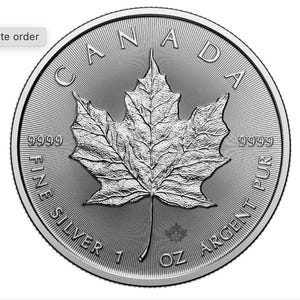 2025 Silver Coin Maple Leaf  1OZ SILVER 99.99% Gift