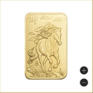 Lingote de oro de 1 gramo 2026, 24 quilates / Regalo / Inversión, Año del Caballo