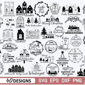 Christmas plotter file, Christmas sayings plotter file , German Christmas lettering , Christmas svg, Christmas Houses, Weihnachten Svg
