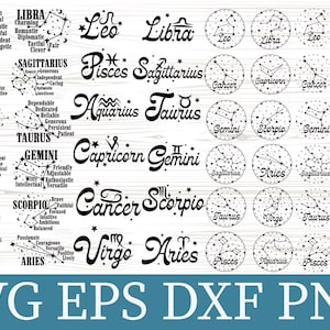 Sterrenbeeld Svg bundel, astrologie tekens Svg, dierenriem symbolen Svg, sterrenbeeld tekens Svg, horoscoop Svg, Tweelingen Svg, vissen Svg, Ram Svg